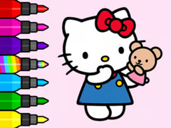 Cluiche Coloring Book: Hello Kitty Teddy Bear