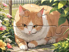 Cluiche Jigsaw Puzzle: Cat Garden