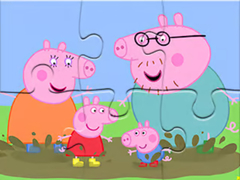 Cluiche Jigsaw Puzzle: Peppa Pig Muddy Puddles