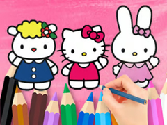 Cluiche Coloring Book: Hello Kitty With Friends
