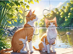 Cluiche Jigsaw Puzzle: Cats In Pairs
