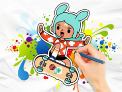 Cluiche Coloring Book: Toca Boca Skateboard