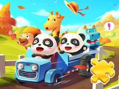 Cluiche Jigsaw Puzzle: Baby Panda Autumn