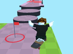 Cluiche Obby: Skateboard Race