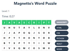 Cluiche Magnetto's Word Puzzle