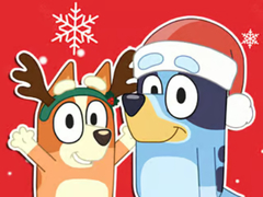 Cluiche Jigsaw Puzzle: Bluey Christmas Gift