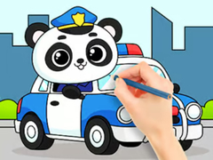 Cluiche Coloring Book: Police Panda