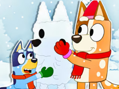 Cluiche Jigsaw Puzzle: Bluey Christmas Snowman