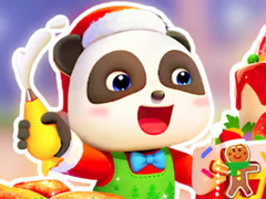 Cluiche Jigsaw Puzzle: Baby Panda Christmas Chef
