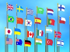 Cluiche Flag Puzzle Jam: Collect Flags