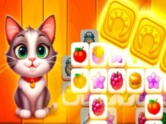 Cluiche Cat Town Tile Match Puzzle