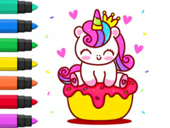 Cluiche Coloring Book: Unicorn Cupcake