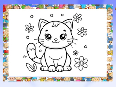 Cluiche Beautiful Cats Coloring Book