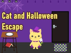 Cluiche Cat and Halloween Escape