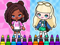 Cluiche Coloring Book: Aha World Sporty Girl