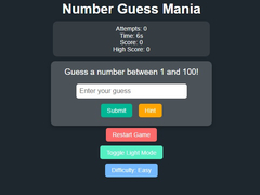 Cluiche Number Guess Mania