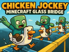 Cluiche Chicken Jockey: Minecraft Glass Bridge