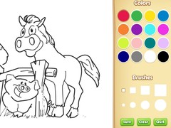 Cluiche Farm Animals Coloring Book for Kids