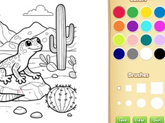 Cluiche Desert Animals Coloring Book for Kids