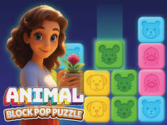 Cluiche Animal Block Pop Puzzle