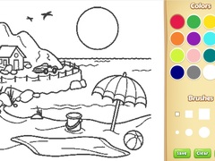 Cluiche Beach Coloring Book For Kids
