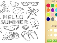Cluiche Hello Summer Coloring Book for Kids