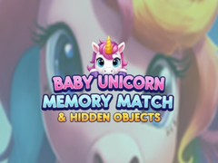 Cluiche Baby Unicorn Memory Match & Hidden Objects