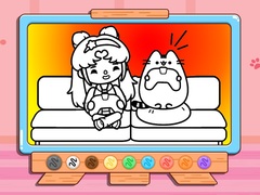 Cluiche Coloring Book: Toca Life With Pusheen