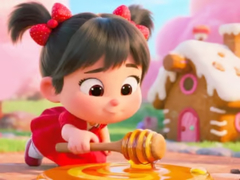 Cluiche Jigsaw Puzzle: Honey Girl Candy House