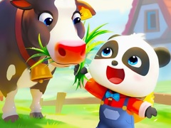 Cluiche Jigsaw Puzzle: Baby Panda Cow Ranch