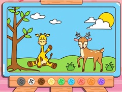Cluiche Coloring Book: Giraffe And Deer