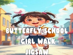 Cluiche Butterfly School Girl Walk Jigsaw