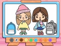 Cluiche Coloring Book: Toca Boca Back To School