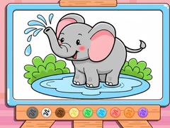 Cluiche Coloring Book: Cute Baby Elephant