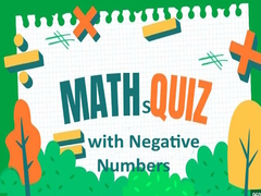 Cluiche Maths Quiz with Negative Numbers