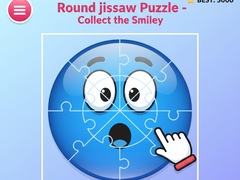 Cluiche Round jigsaw Puzzle - Collect the Smiley
