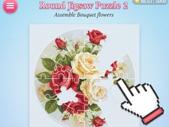 Cluiche Round jigsaw Puzzle 2 - Assemble Bouquet flowers