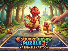 Cluiche Square jigsaw Puzzle 2 - Assemble Cartoon