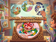 Cluiche Round Jigsaw Puzzle 2 Assemble Cartoon