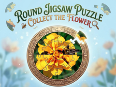 Cluiche Round jigsaw Puzzle - Collect the Flower