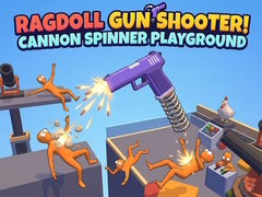 Cluiche Ragdoll Gun Shooter! Cannon Spinner Playground