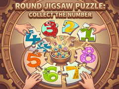 Cluiche Round jigsaw Puzzle - Collect the Number