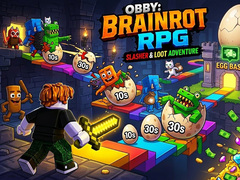 Cluiche Obby: Brainrot RPG Slasher & Loot Adventure