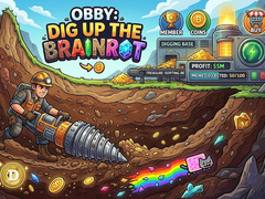Cluiche Obby: Dig Up The Brainrot!