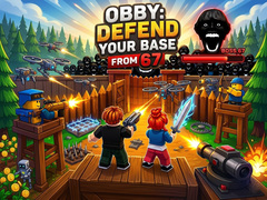 Cluiche Obby: Defend your base from 67