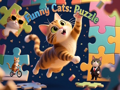 Cluiche Funny Cats: Puzzle
