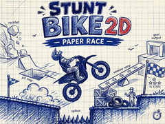 Cluiche Stunt Bike 2D Paper Race