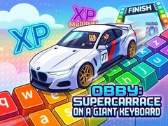 Cluiche Obby: Supercar Race on a Giant Keyboard