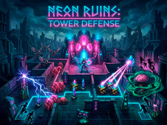 Cluiche Neon Ruins: Tower Defense