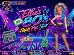 Cluiche Ellie’s 80’s Neon Pop Star